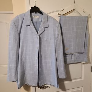 Pinstripe linen suit